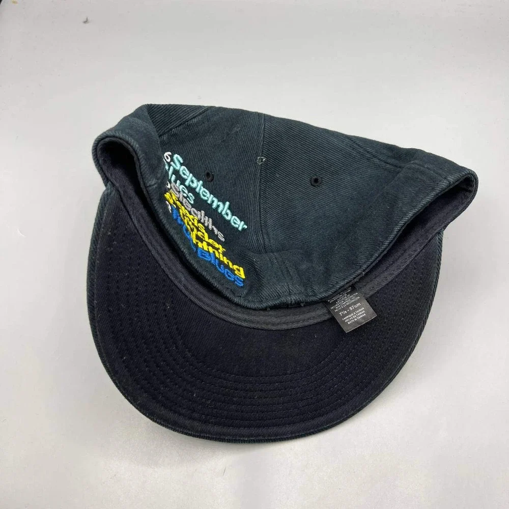 Air Jordan Nicknames Hat Men 7 1/8 Navy Embroidered‎ Jumpman Fitted Cap